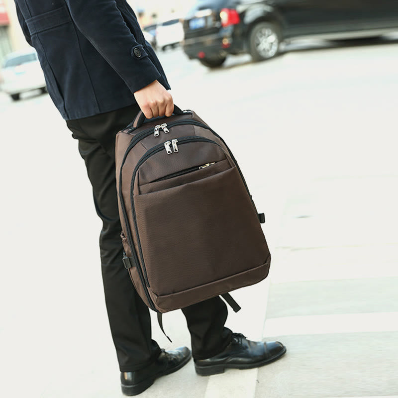 Einfarbig Oxford Rucksack Frauen Männer Business Reise Trolley