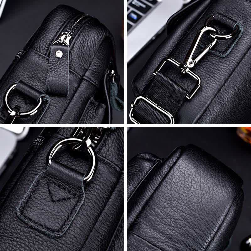 Umhängetasche aus echtem Leder für Herren, Messenger Bag, Schultertasche