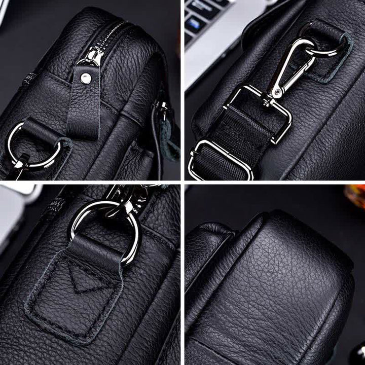 Umhängetasche aus echtem Leder für Herren, Messenger Bag, Schultertasche