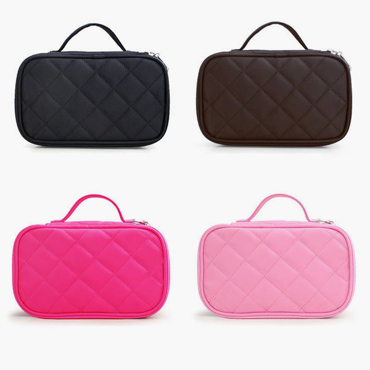 Wasserdichte Make-up-Tasche mit zwei Fächern, tragbare Aufbewahrungstasche aus Nylon