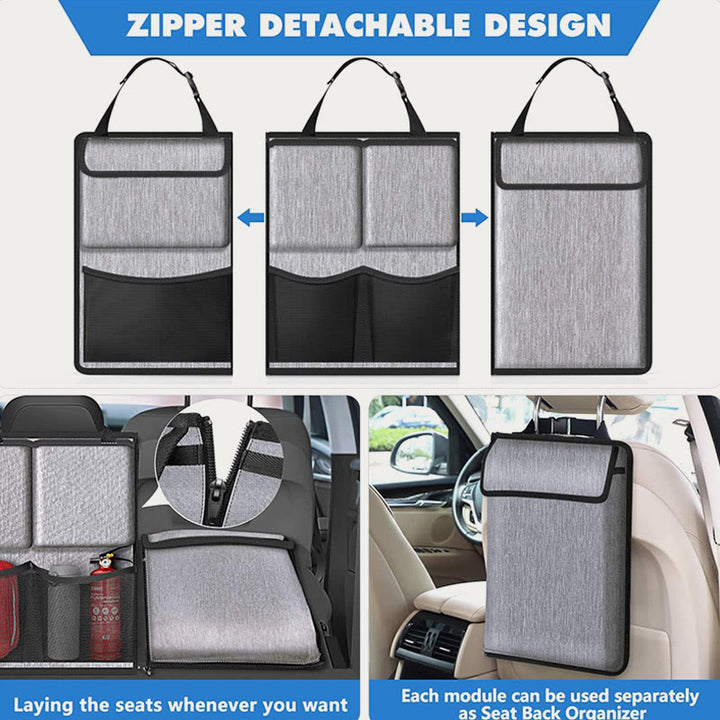 Auto-Organizer für die Rückenlehne, Reißverschluss, abnehmbares Design, Oxford-Aufbewahrungstasche