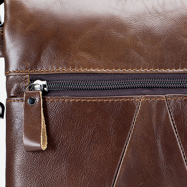Große Kapazität Echtleder Retro Schultertasche Crossbody Tasche