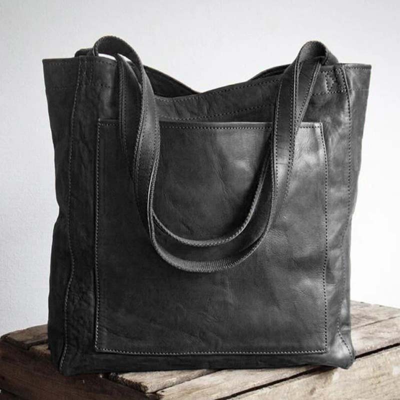 Extra große Tragetasche aus weichem PU-Leder für Damen