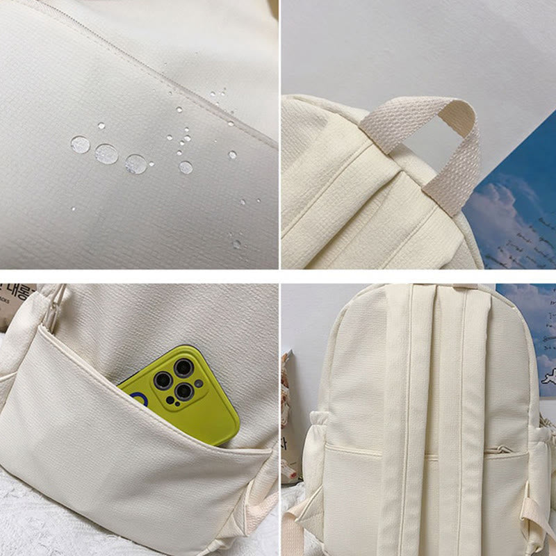 Rucksack für Damen, lässig, cool, solides Nylon, Schul-Umhängetasche