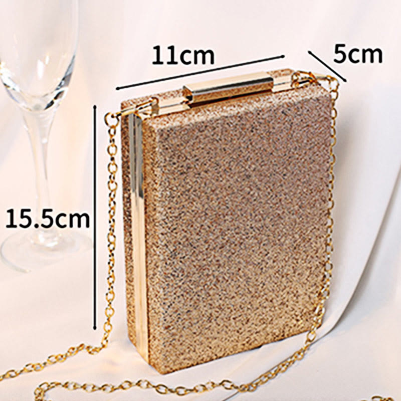 Abendtasche für Damen, Strasskette, tragbare Umhängetasche, quadratische Handtasche