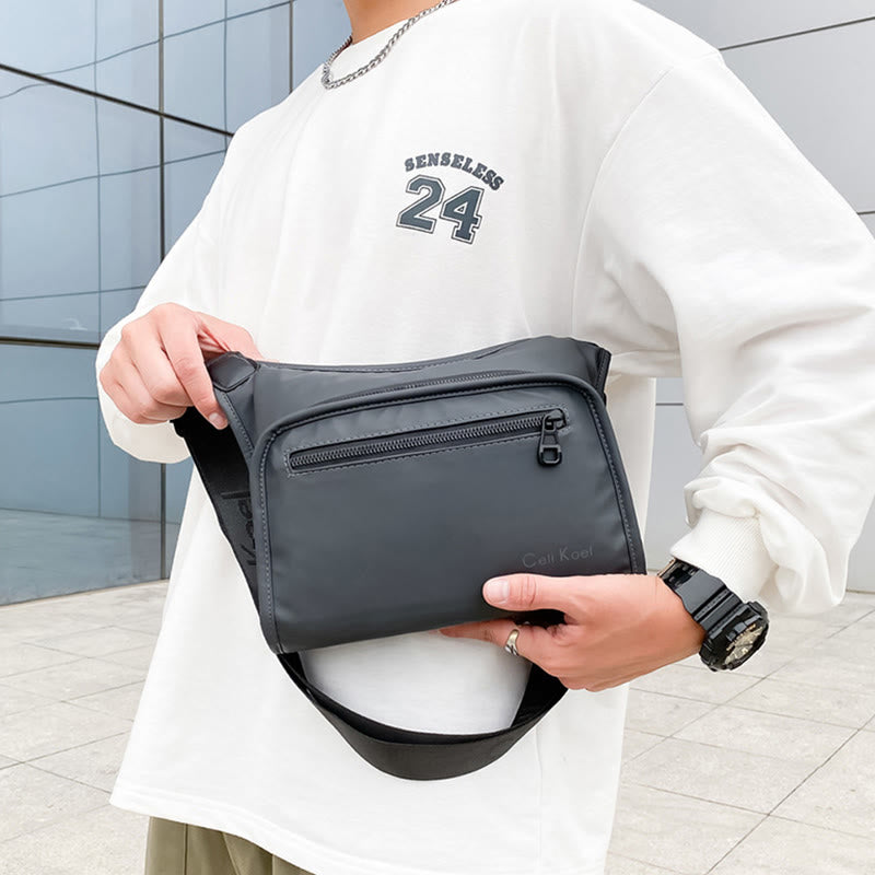 Einfache Messenger Bag mit breitem Riemen, leistungsstarke Umhängetasche für Herren