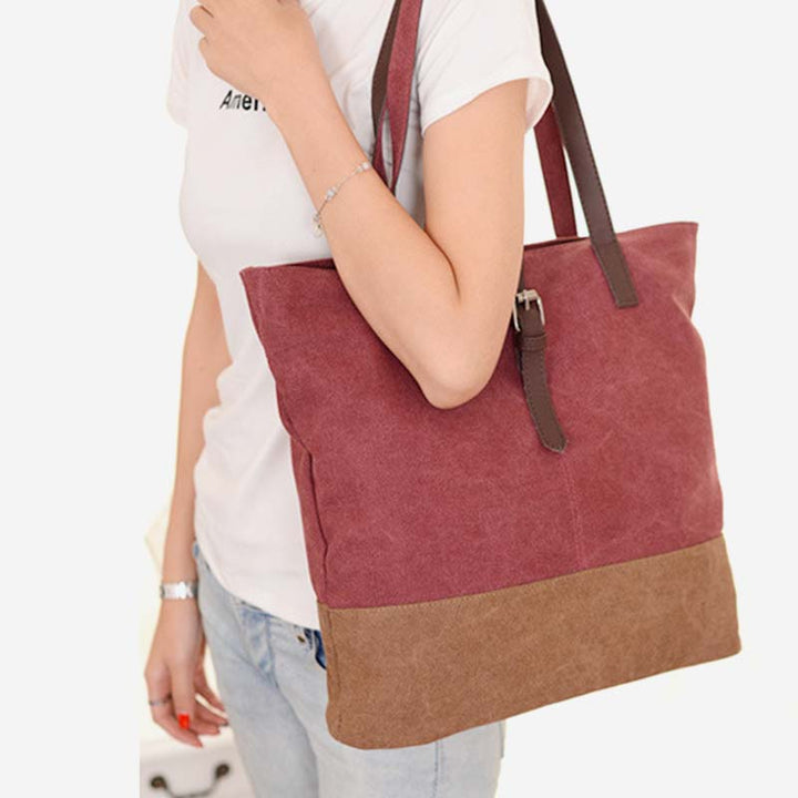 Große Kapazität Vintage Schwere Stil Handtasche Schultertasche