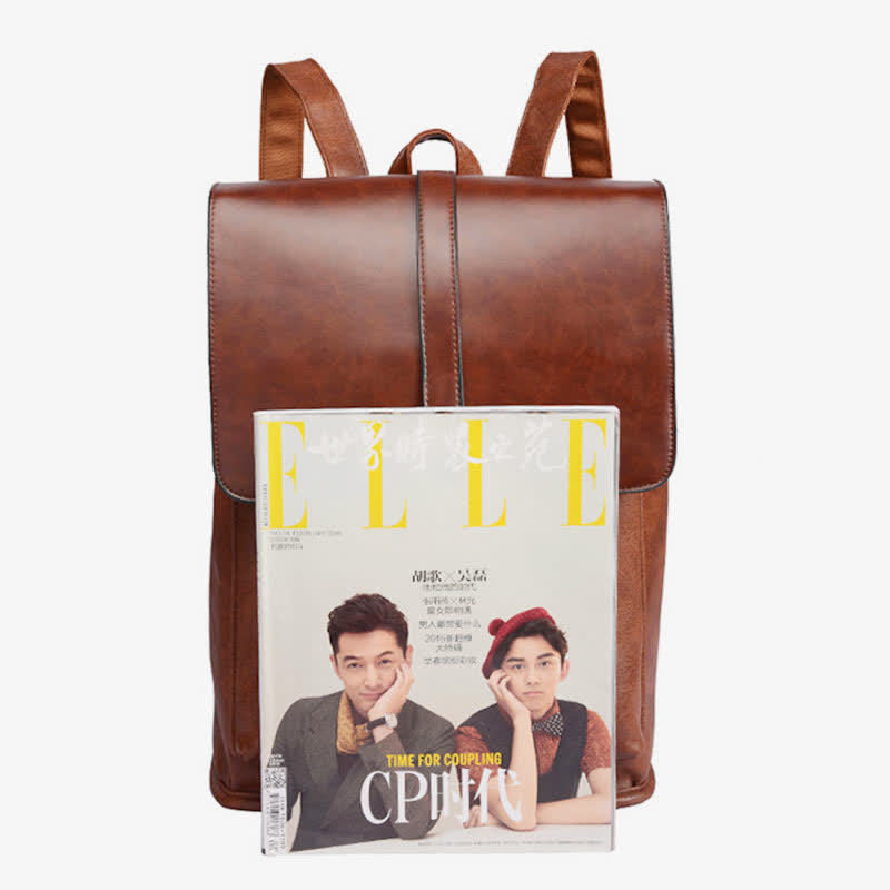 Herren Rucksack Geldbörse PU Leder Laptop Rucksack Reise Business College Büchertasche - image 14