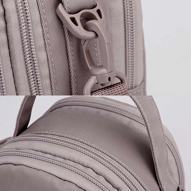 Umhängetasche mit dreifachem Reißverschluss für Damen, wasserdichte Mini-Reisehandtasche