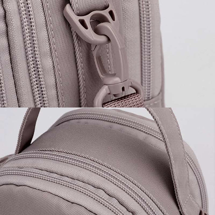 Umhängetasche mit dreifachem Reißverschluss für Damen, wasserdichte Mini-Reisehandtasche