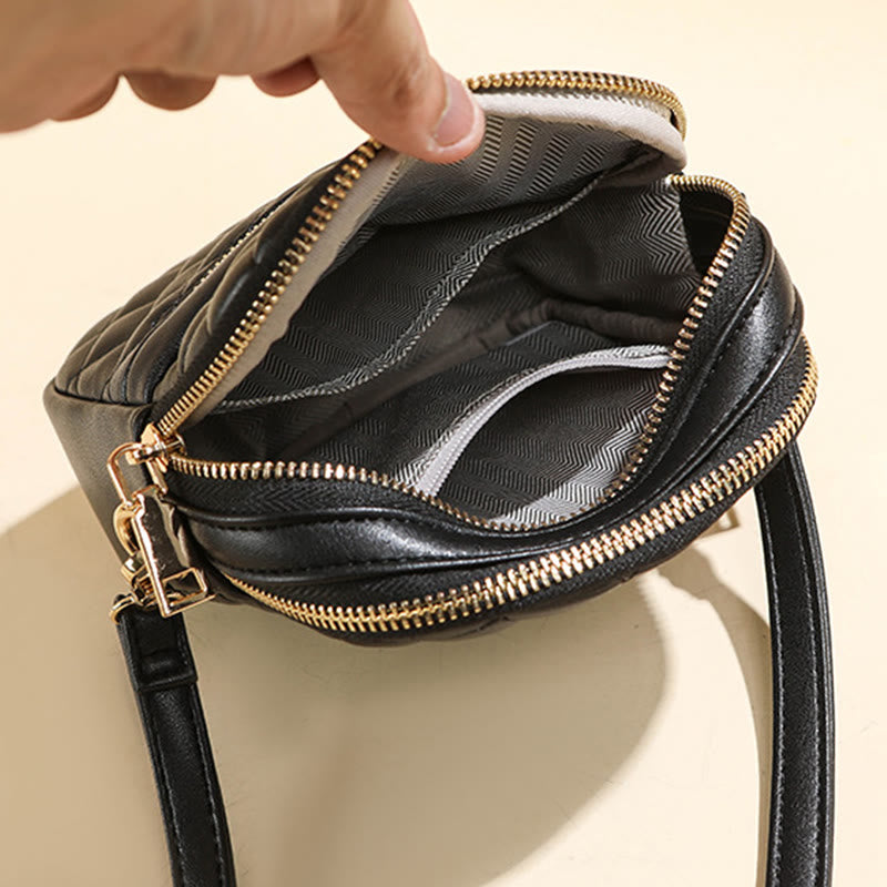 Handytasche für Damen mit Rautenmuster, einfarbig, Mini-Tasche
