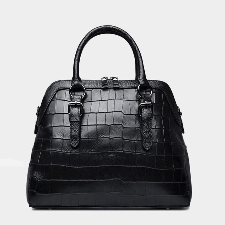 Elegante Handtasche Umhängetasche aus Leder mit Krokodilmuster in reiner Farbe