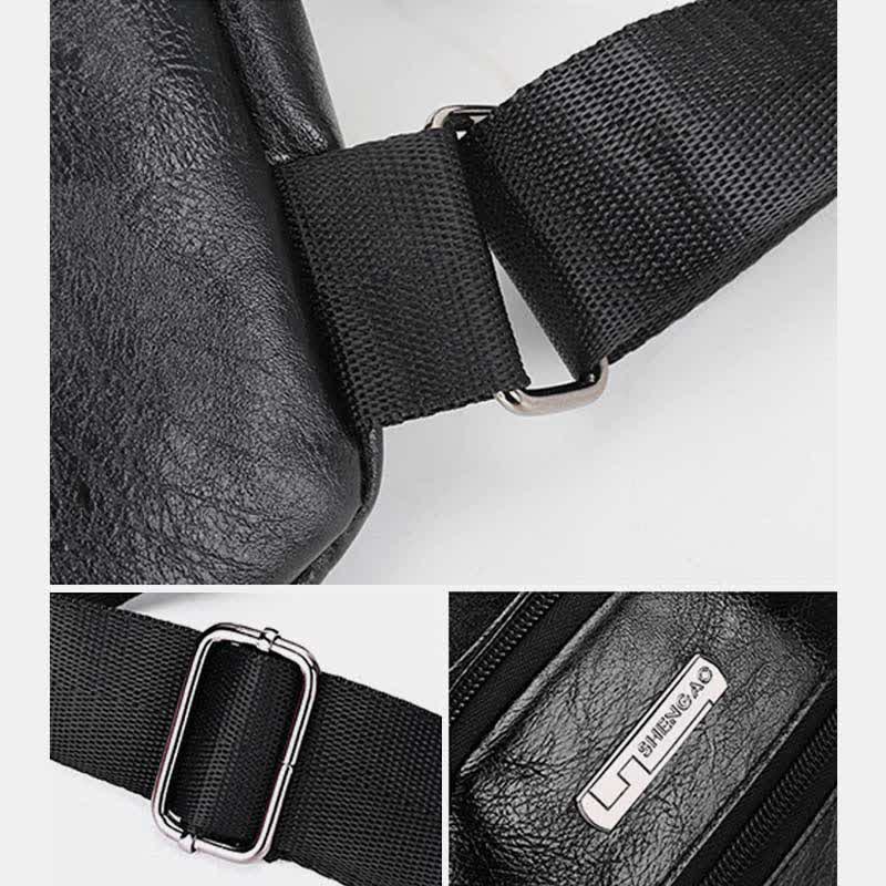 Leder-Umhängetasche für Herren, für Outdoor-Reisen, Brusttasche, Tagesrucksack