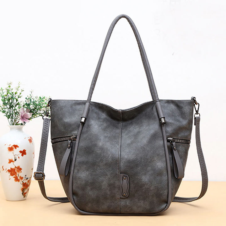 Tragetasche für Damen, Vintage, große Kapazität, Handtasche aus PU-Leder