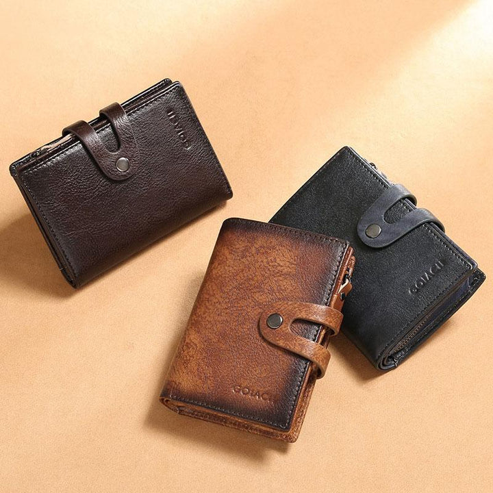 RFID Leder Retro Multifunktionale Geldbörse