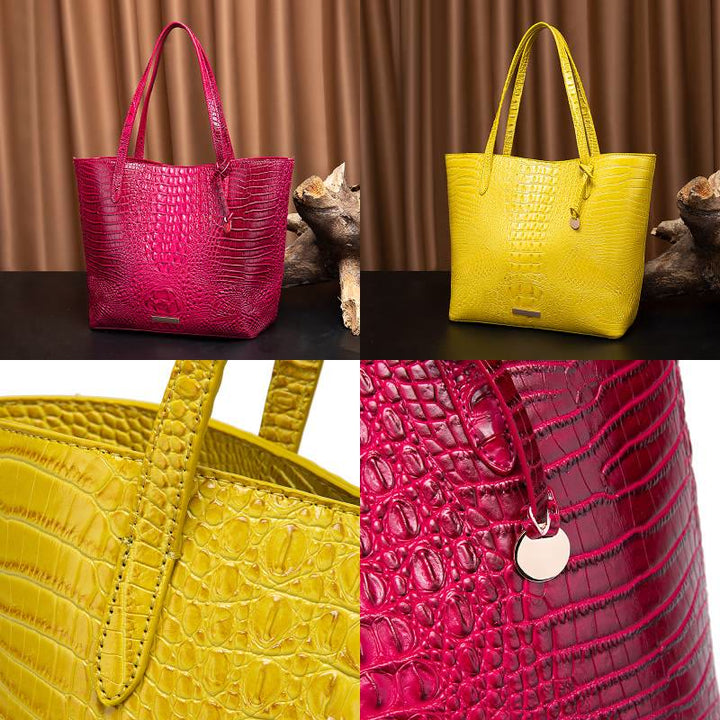 Tragetasche für Damen, tägliches Retro-Taschenset mit Krokodilmuster