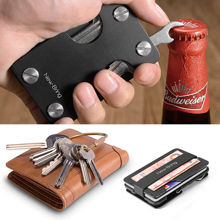 Minimalistisches Schlüssel-Organizer-Kartenetui aus Aluminium