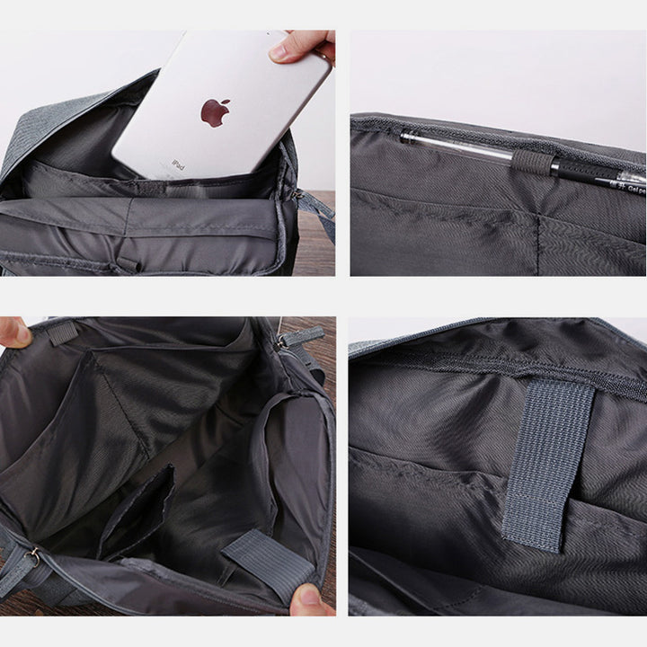 Multifunktionale Messenger-Tasche mit mehreren Fächern, Laptop-Umhängetasche