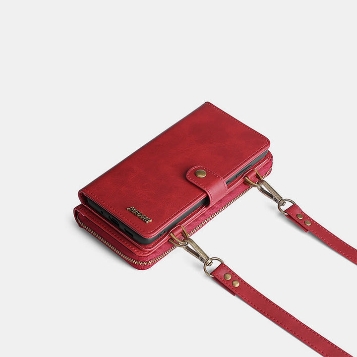 Brieftasche Handyhülle für iPhone Crossbody Multifunktionale PU Leder Brieftasche