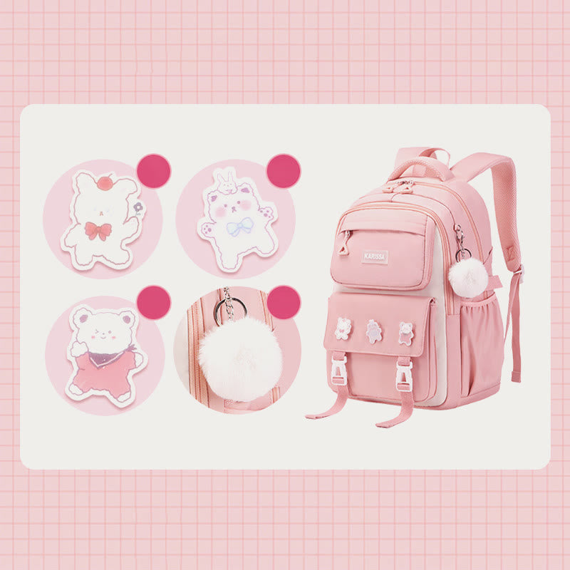 Rucksack für Frauen süßes Accessoire wasserabweisende langlebige Schultasche