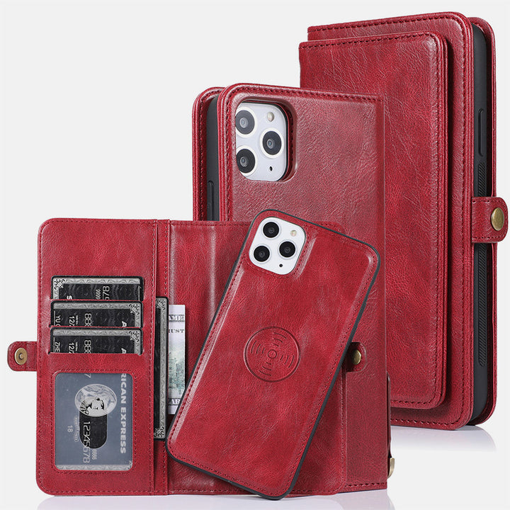 Multifunktionale abnehmbare magnetische Leder-Telefonhülle für iPhone16/15/14/13