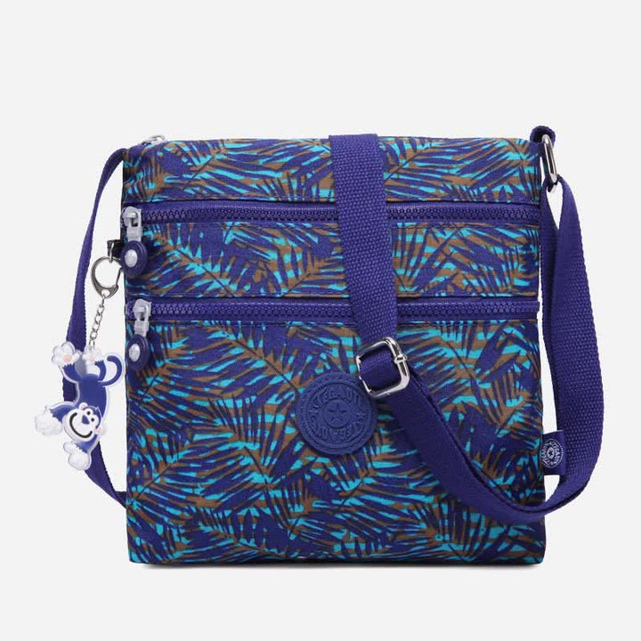 Leichte kleine Crossbody-Tasche mit Dreifach-Reißverschluss, Schultertasche für Damen