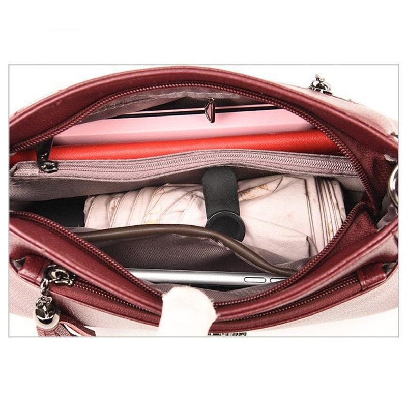Umhängetasche aus echtem Leder für Damen, kleine Umhängetasche mit Quaste - image 2