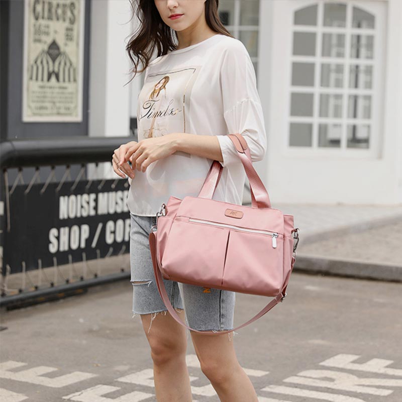Tasche mit drei Fächern und Tragegriff oben, wasserdicht, große Handtasche, Umhängetasche für Damen