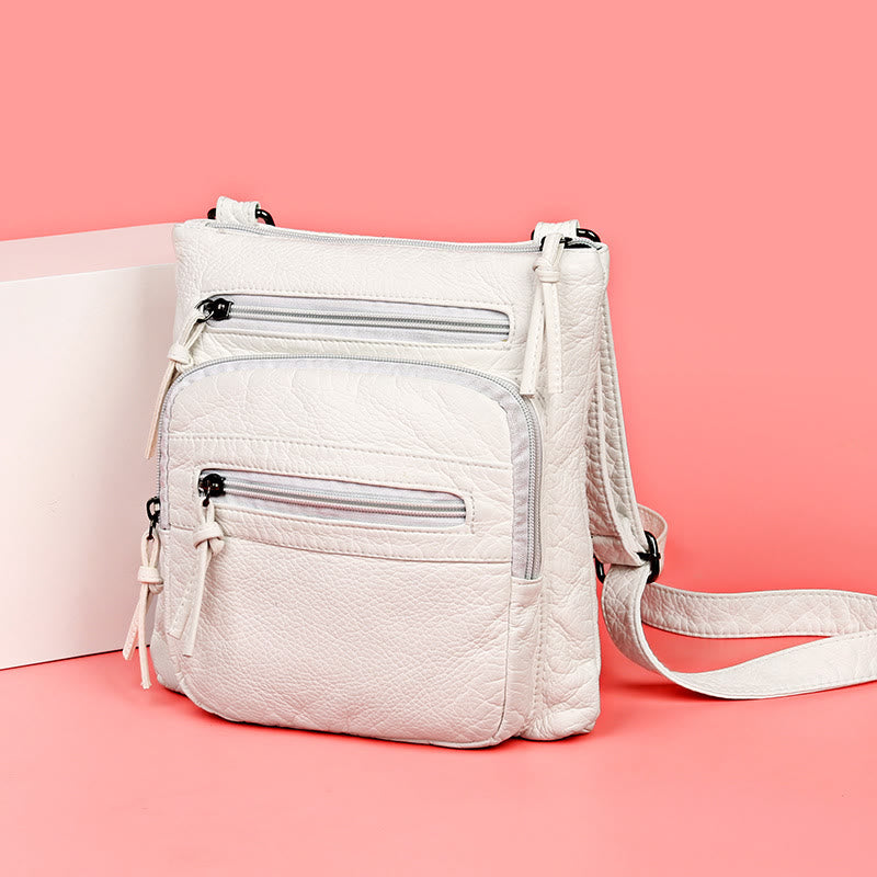 Umhängetasche aus weichem Leder mit großem Fassungsvermögen, Schultertasche