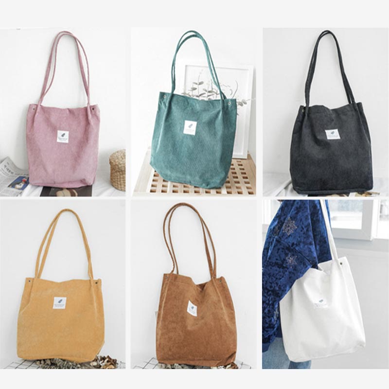 Tragetasche für Damen, großes Fassungsvermögen, Cord-Schultertasche