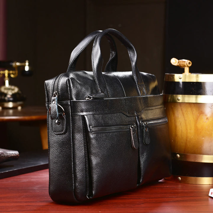 Business Aktentasche Messenger Bag für Herren aus echtem Leder Laptoptasche