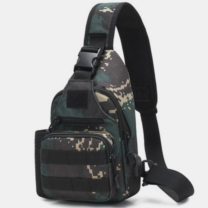 Taktische, militärische, leichte Schultertasche mit mehreren Taschen und USB-Ladeanschluss