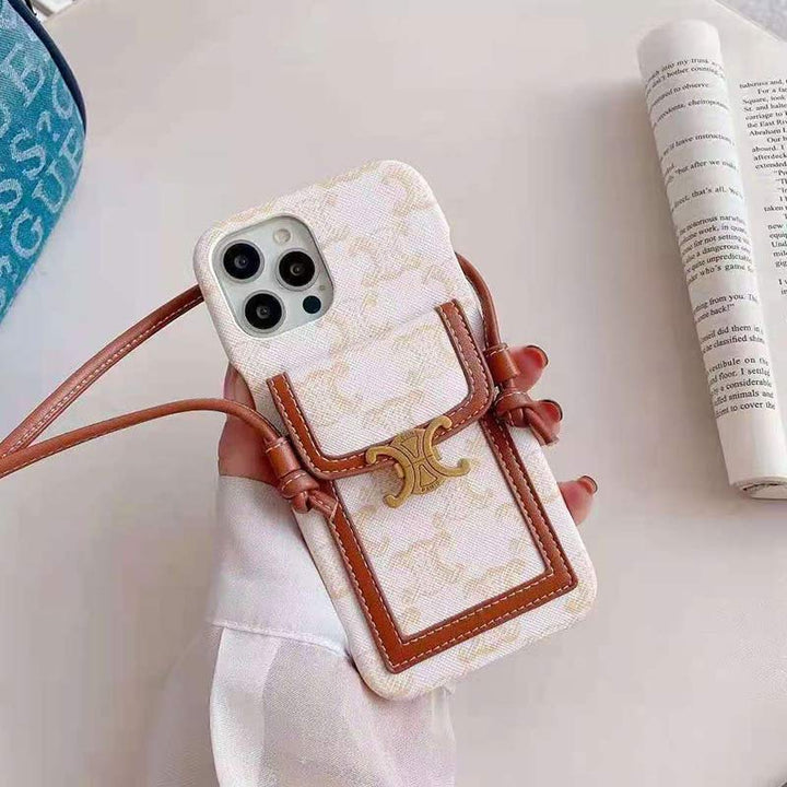 Vintage iPhone Kartenhalter Hülle Handytasche mit Umhängeband