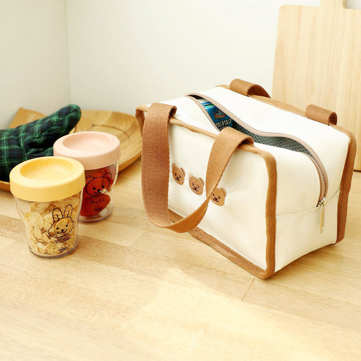 Süße Stickerei Stricken Leinwand Mama Tasche Baby Erwachsene Tragetasche