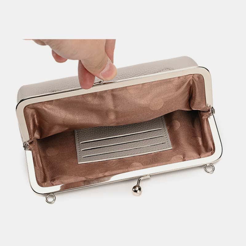 Handy-Geldbörse für Damen, Kiss-Lock-Umhängetasche mit Kartenfach