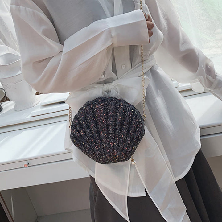 Umhängetasche für Damen, Pailletten, Mini-Muschel, Zubehörtasche