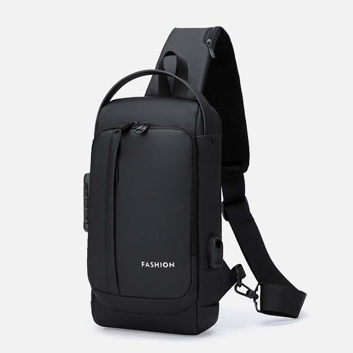 Schultertasche für Männer, stahlsichere, wasserdichte Umhängetasche mit Zahlenschloss
