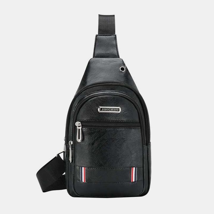 Sling Bag für Herren, wasserdichte Business-Umhängetasche aus braunem Leder