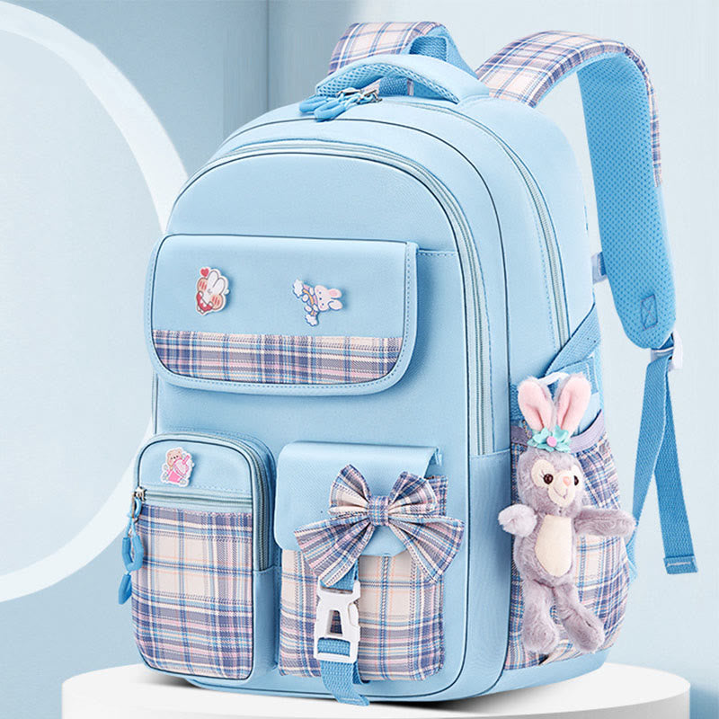 Rucksack für Mädchen, kräftiger Cartoon-Anhänger, leicht, große Kapazität