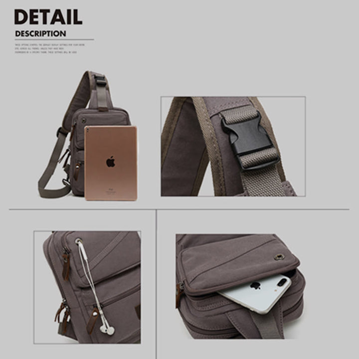 Schultertasche für Männer Canvas Retro Sports Crossbody Käsetasche