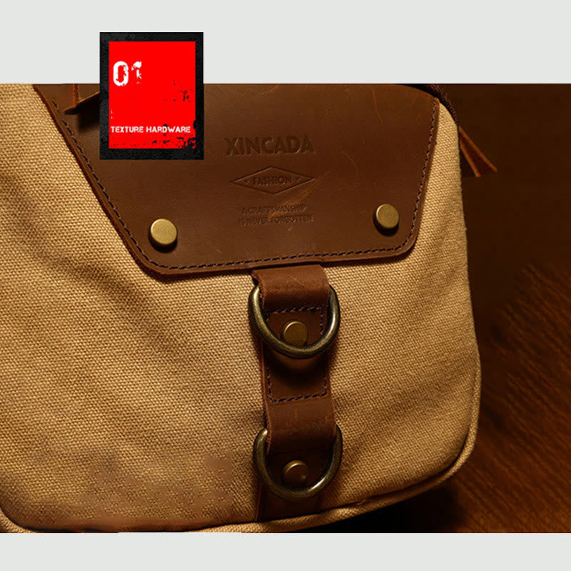 Schultertasche für Herren im Retro-Design, leichte Umhängetasche aus Canvas