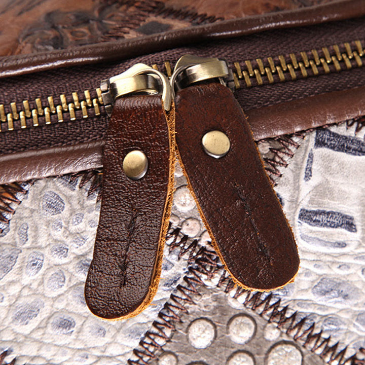 Damen Umhängetasche, breiter verstellbarer Riemen, Leder, Gürteltasche