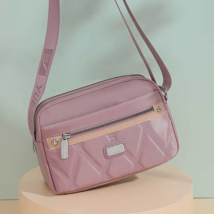 Wasserdichte Umhängetasche für Damen, Doppelreißverschluss, Nylon, Handtasche, Schultertasche