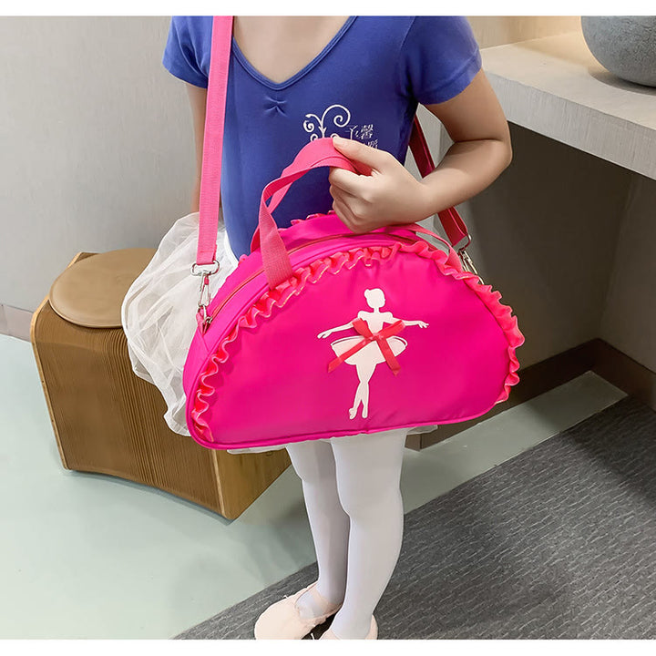 Mädchen Umhängetasche Handtasche Ballerina Muster Nylon Tanztasche