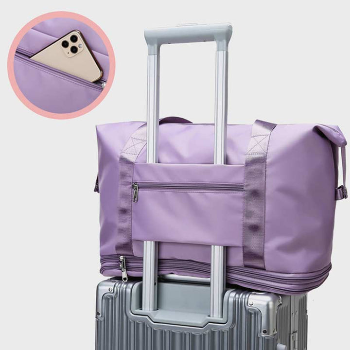 Super große Kapazität, leistungsstarke, erweiterbare Reisehandtasche, Erweiterung zwei Schichten
