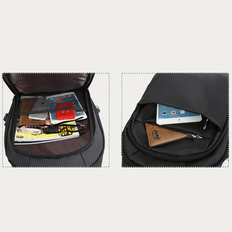 Einfarbig Oxford Rucksack Frauen Männer Business Reise Trolley