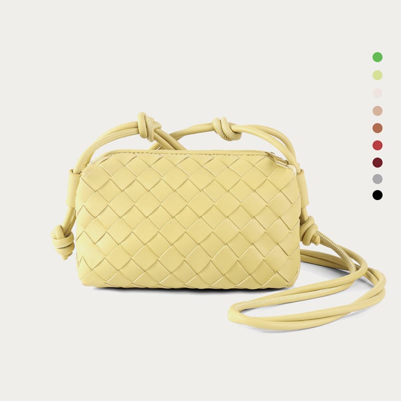 Umhängetasche für Damen, gestrickt, mit Karomuster, Handytasche
