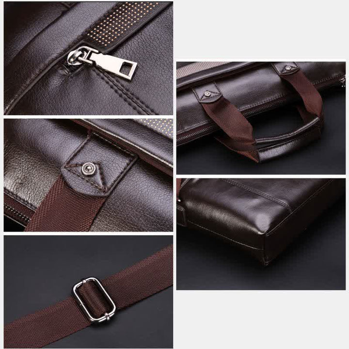 Herren Business Aktentasche Laptop Schultertasche Leder Messenger Bag