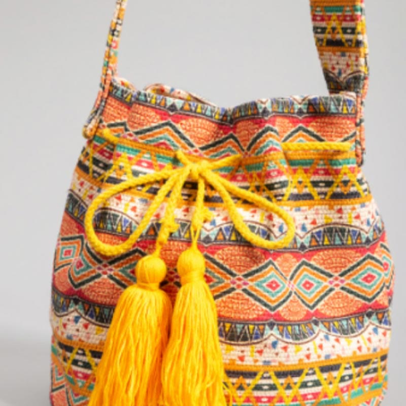 Umhängetasche für Damen im Bohemian-Stil, lässige Einkaufstasche aus Segeltuch