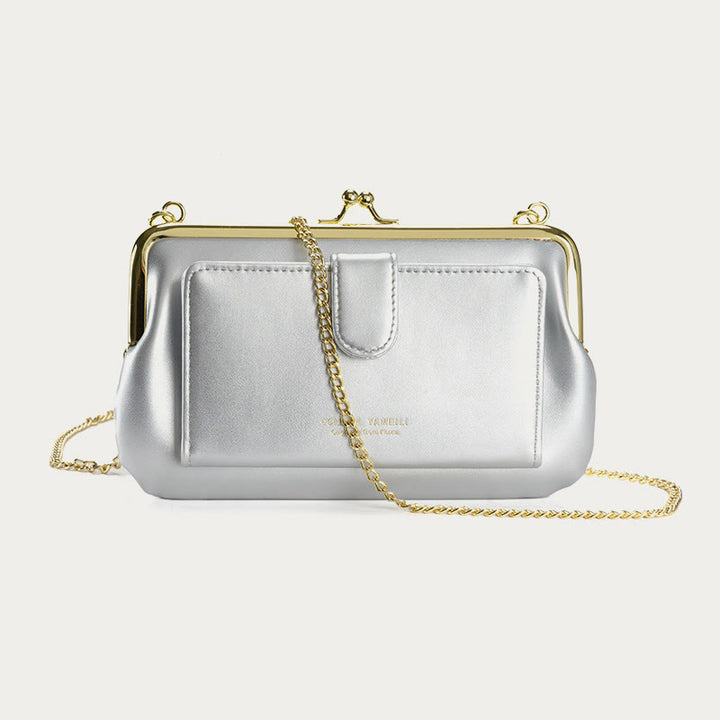 Handytasche für Damen, Umhängetasche mit Kette und mehreren Fächern